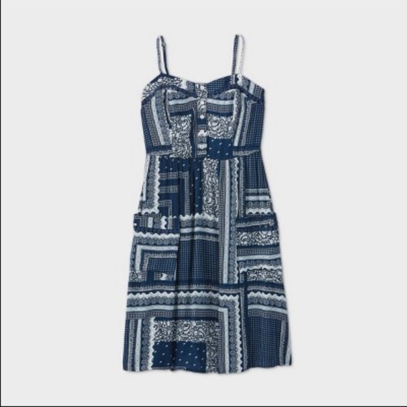 Knox Rose Dresses & Skirts - Women's Paisley Print Sleeveless Dress - Knox Rose Navy Sz. M NWOT